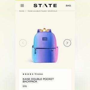 STATE Kane double pocket Blue and Pink Gradient Backpack